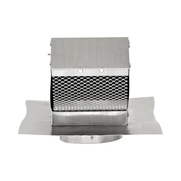 4 inch Aluminum Roof Exhaust Vent - Damper - Screen - 1.75 inch Pipe - Front