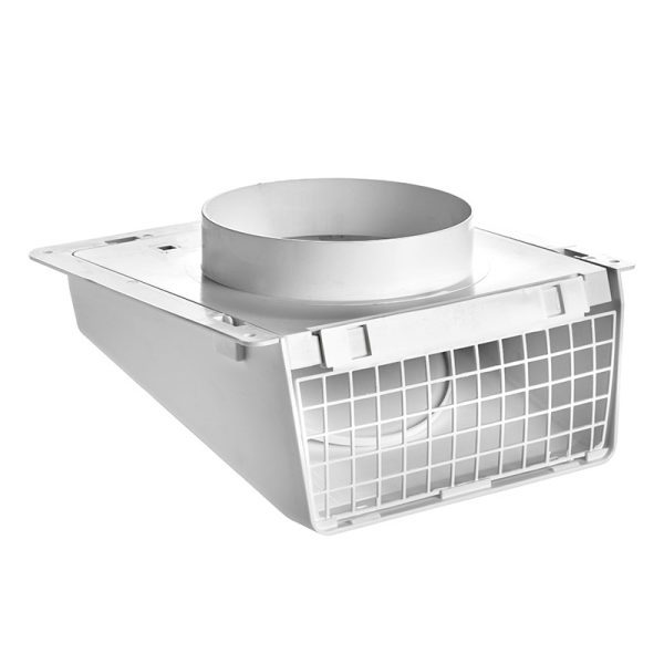 6" White Plastic Wall Cap Vent in Bulk