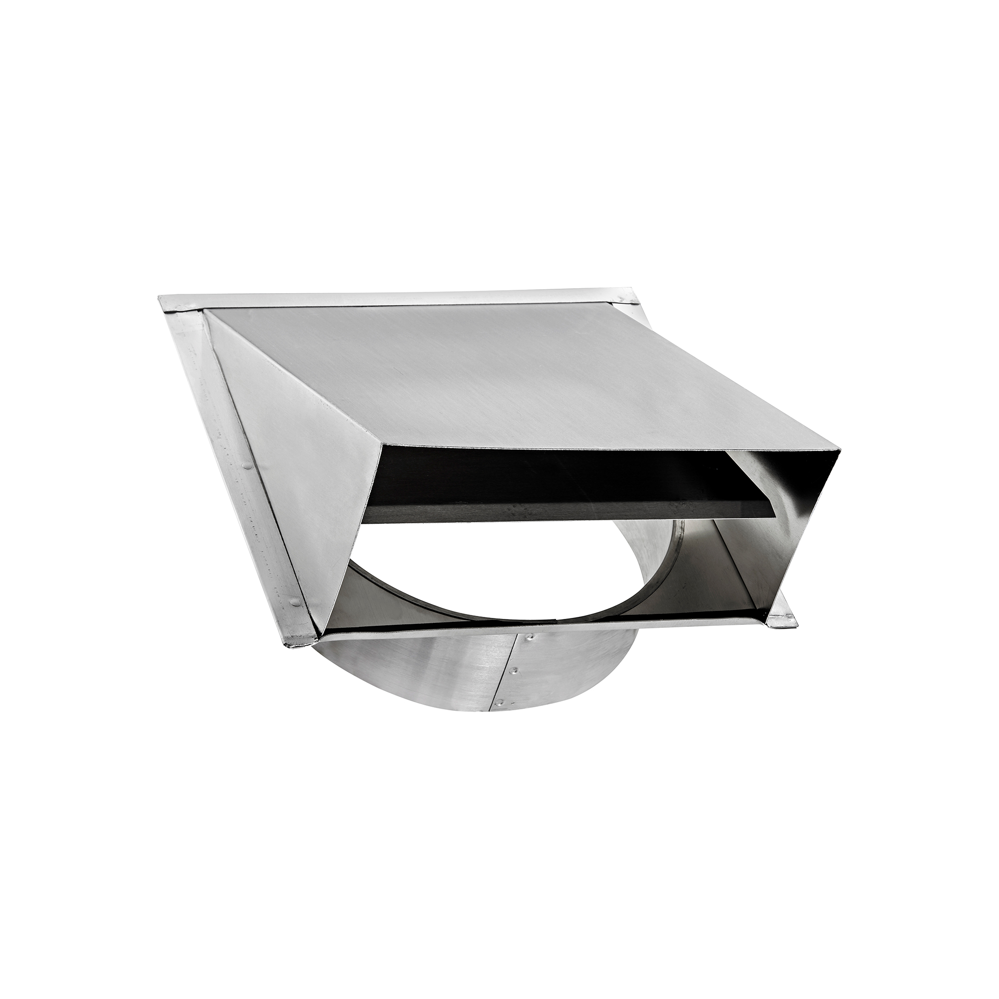 587-05 Aluminum Wall Exhaust Hood Exhaust Vent - Spring Damper - 3 inch Pipe - Opened