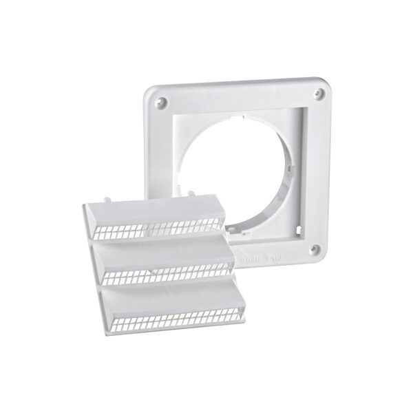 4 inch White Plastic Fresh Air Intake Vent (Rain Guard) - Unassembled