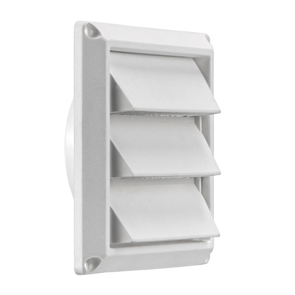 4" White Plastic Air Intake Louver Vent