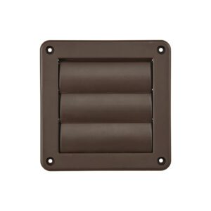 Brown Plastic Wall Exhaust Louvered Dryer Vent - Front
