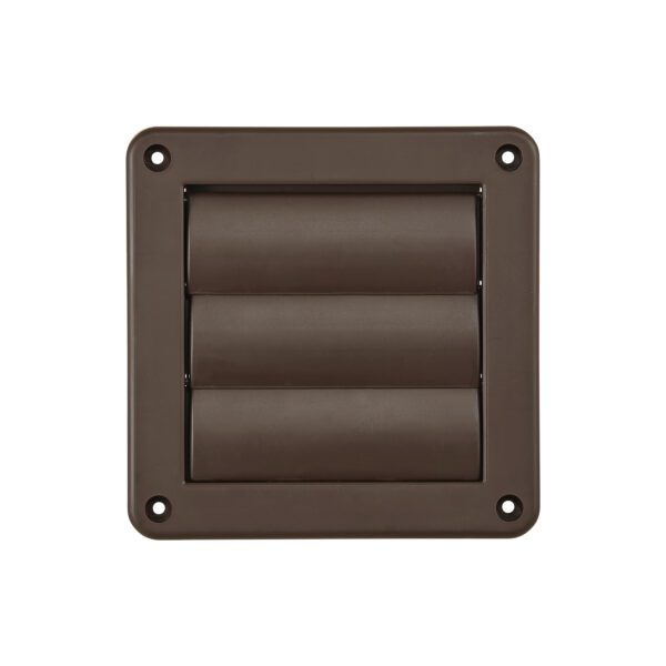 Brown Plastic Wall Exhaust Louvered Dryer Vent - Front