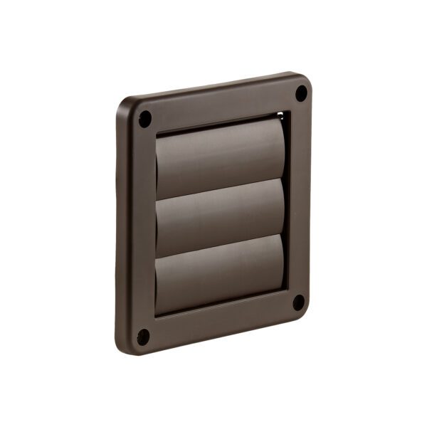 Brown Plastic Wall Exhaust Louvered Dryer Vent - Angle