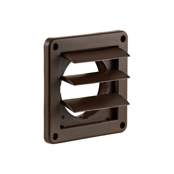 Brown Plastic Wall Exhaust Louvered Dryer Vent - Open