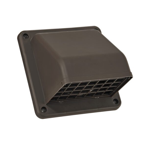 Brown Plastic Wall Exhaust Hood Dryer Vent - Damper - Screen - Front