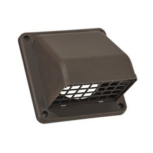 Brown Plastic Wall Exhaust Hood Dryer Vent - Damper - Screen -