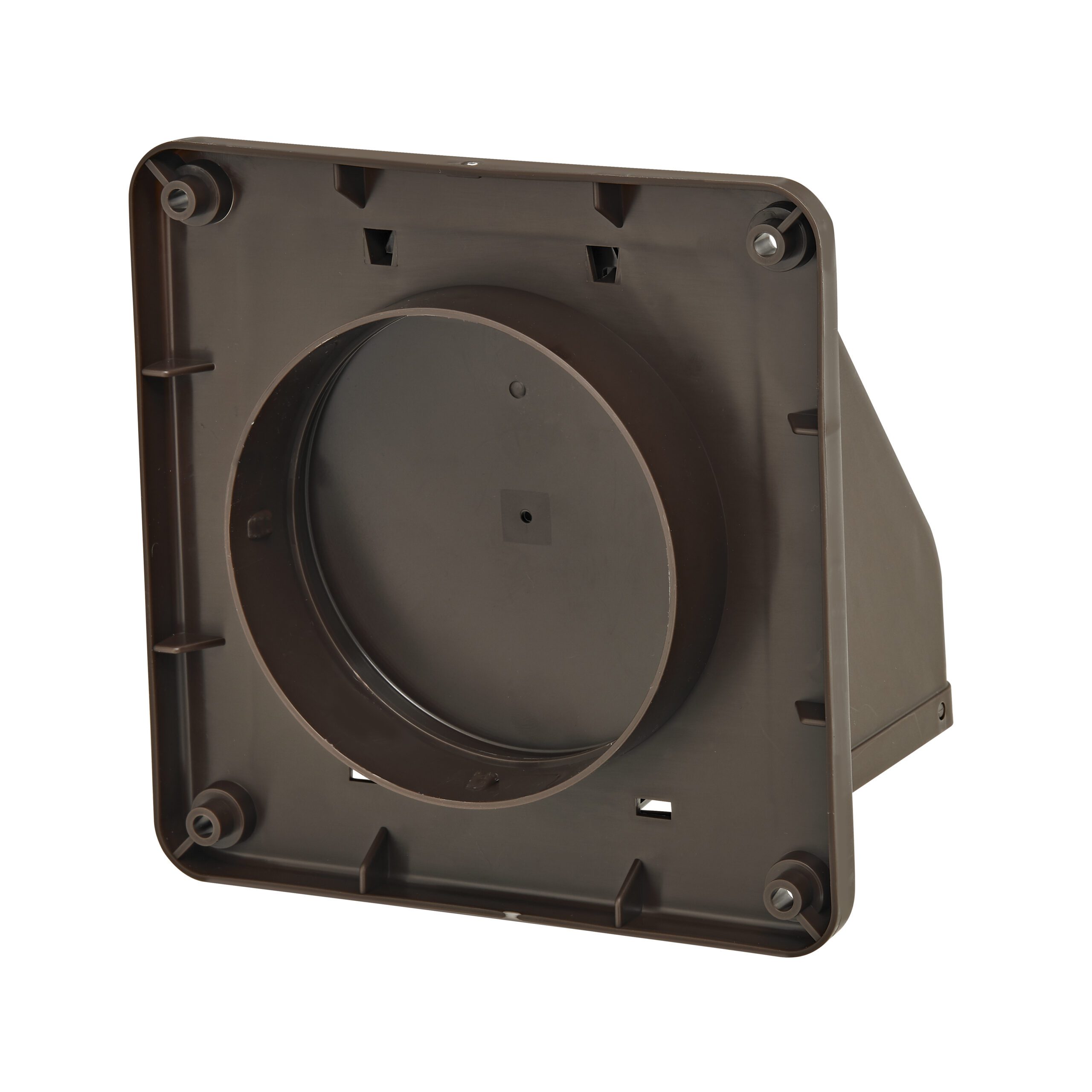 1471B-5 Brown Plastic Wall Exhaust Hood Dryer Vent - Damper - Screen - Back