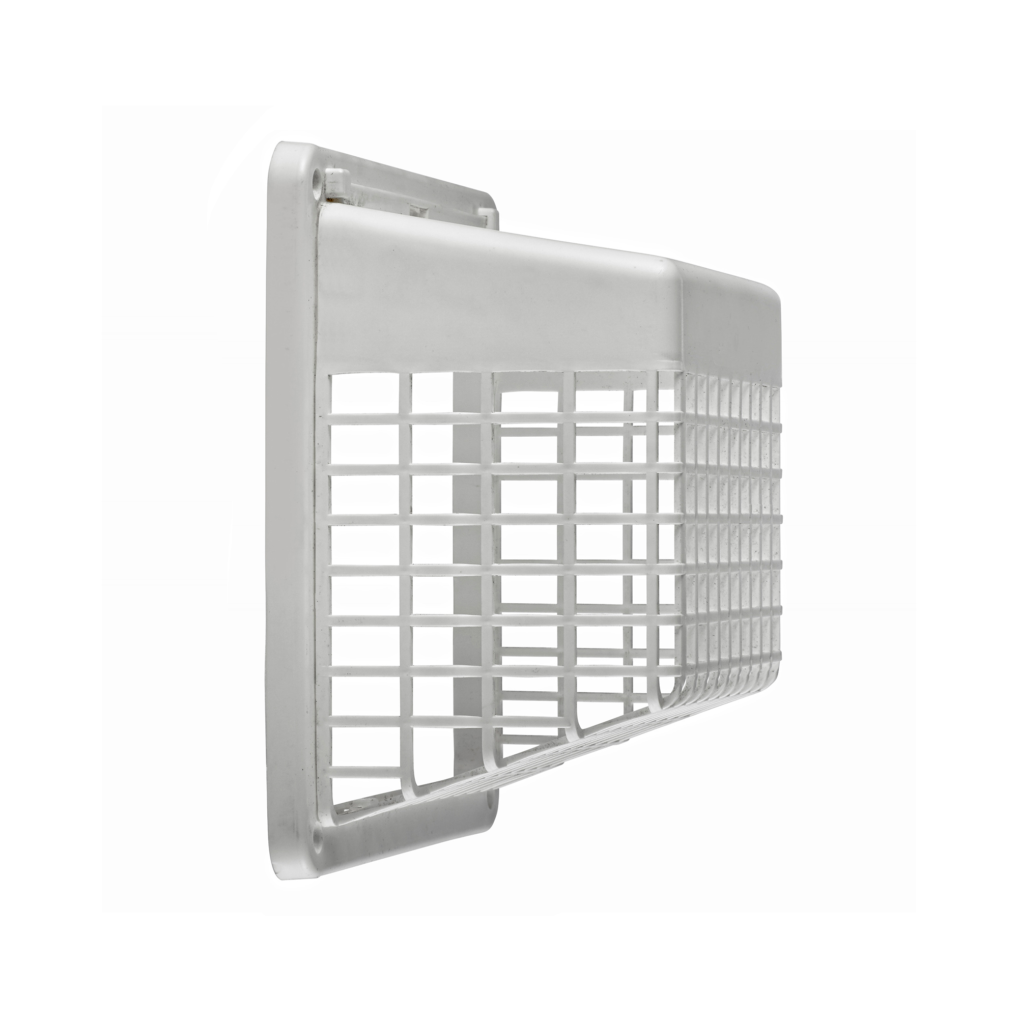 1491WG-03 White Plastic Universal Hinged Vent Guard - Side