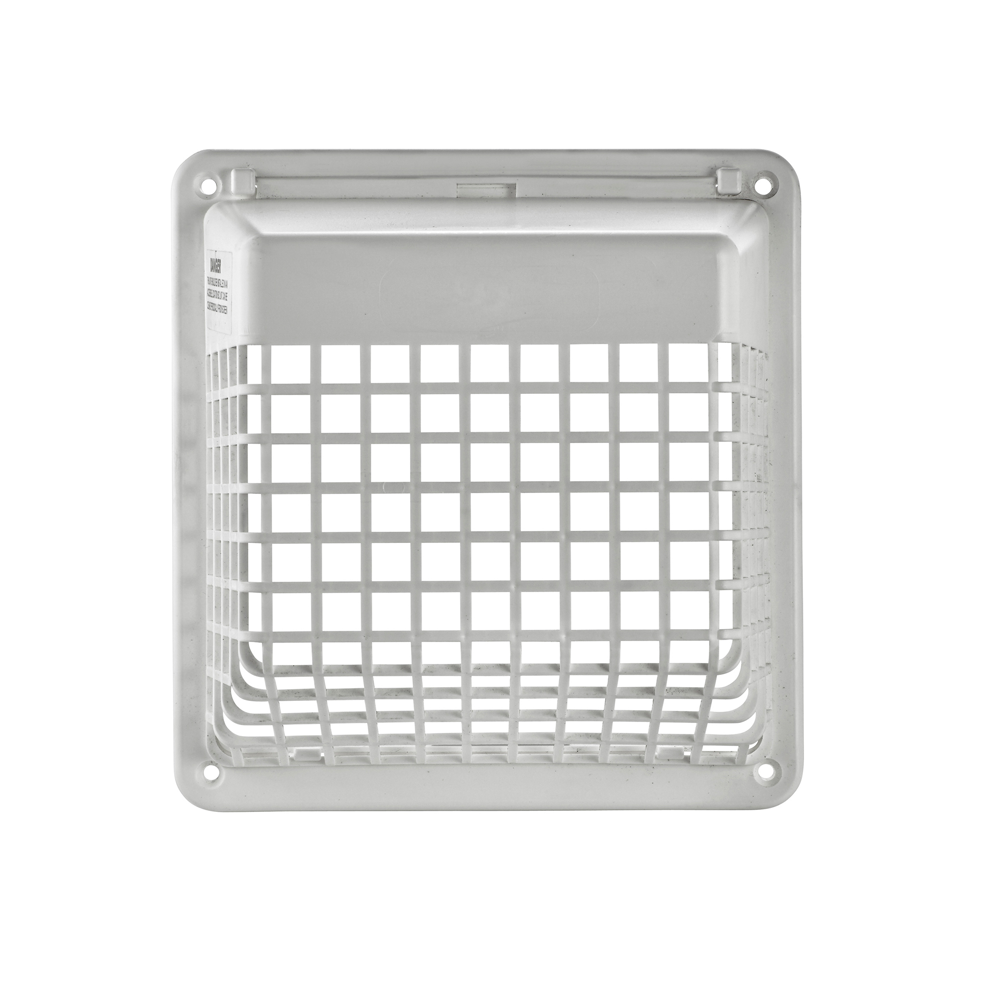 1491WG-04 White Plastic Universal Hinged Vent Guard - Front