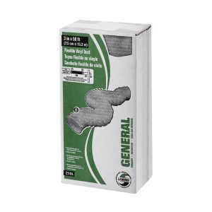 3" x 50' Flexible White Vinyl Duct