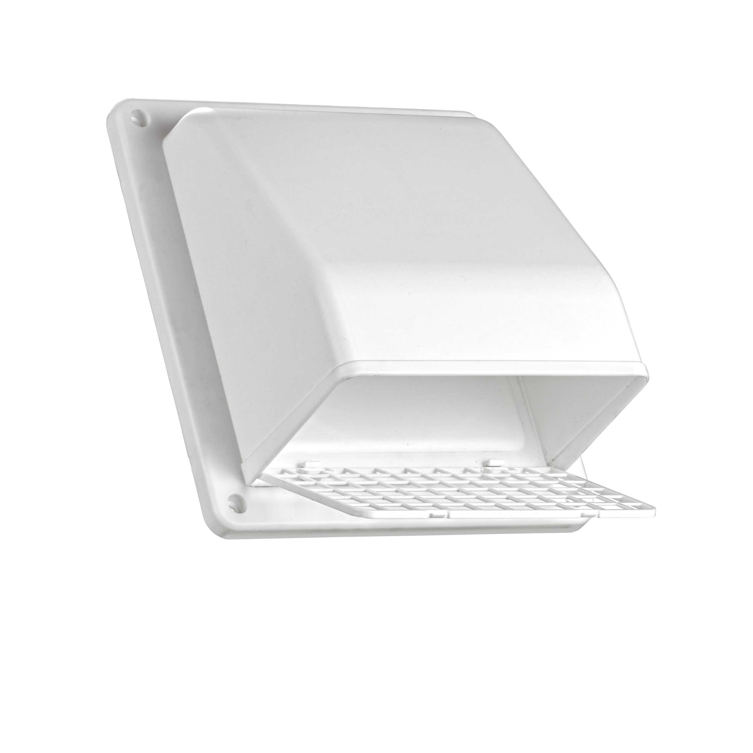 6 inch White Plastic Wall Exhaust or Air Intake Vent - Hinged Screen ...