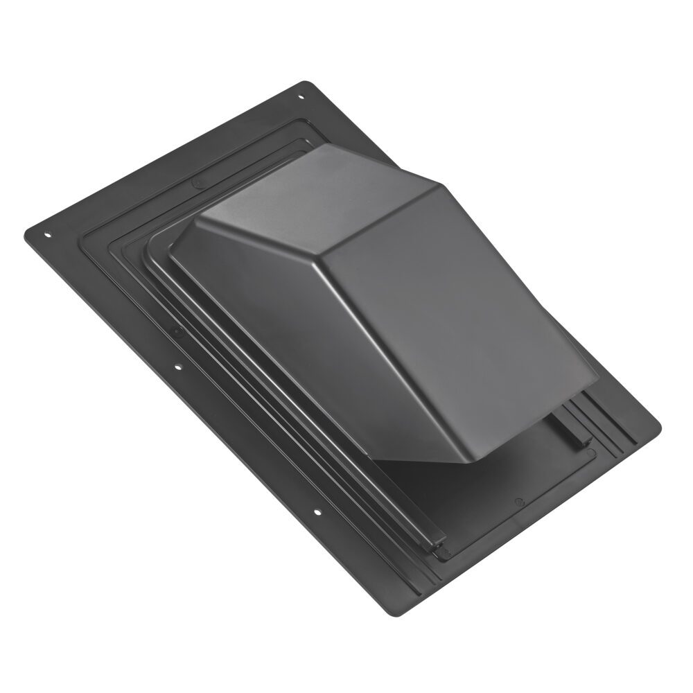 Lambro 6" Black Plastic Roof Cap – With Damper & Screen For Venting Appliances And Bathroom Fans