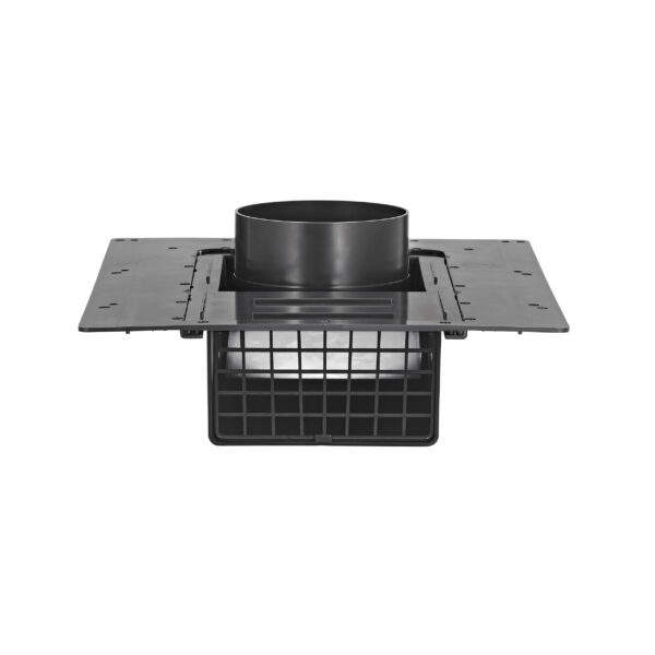 4 inch Black ABS Plastic Exhaust Roof Vent - Damper - Screen - Upside down