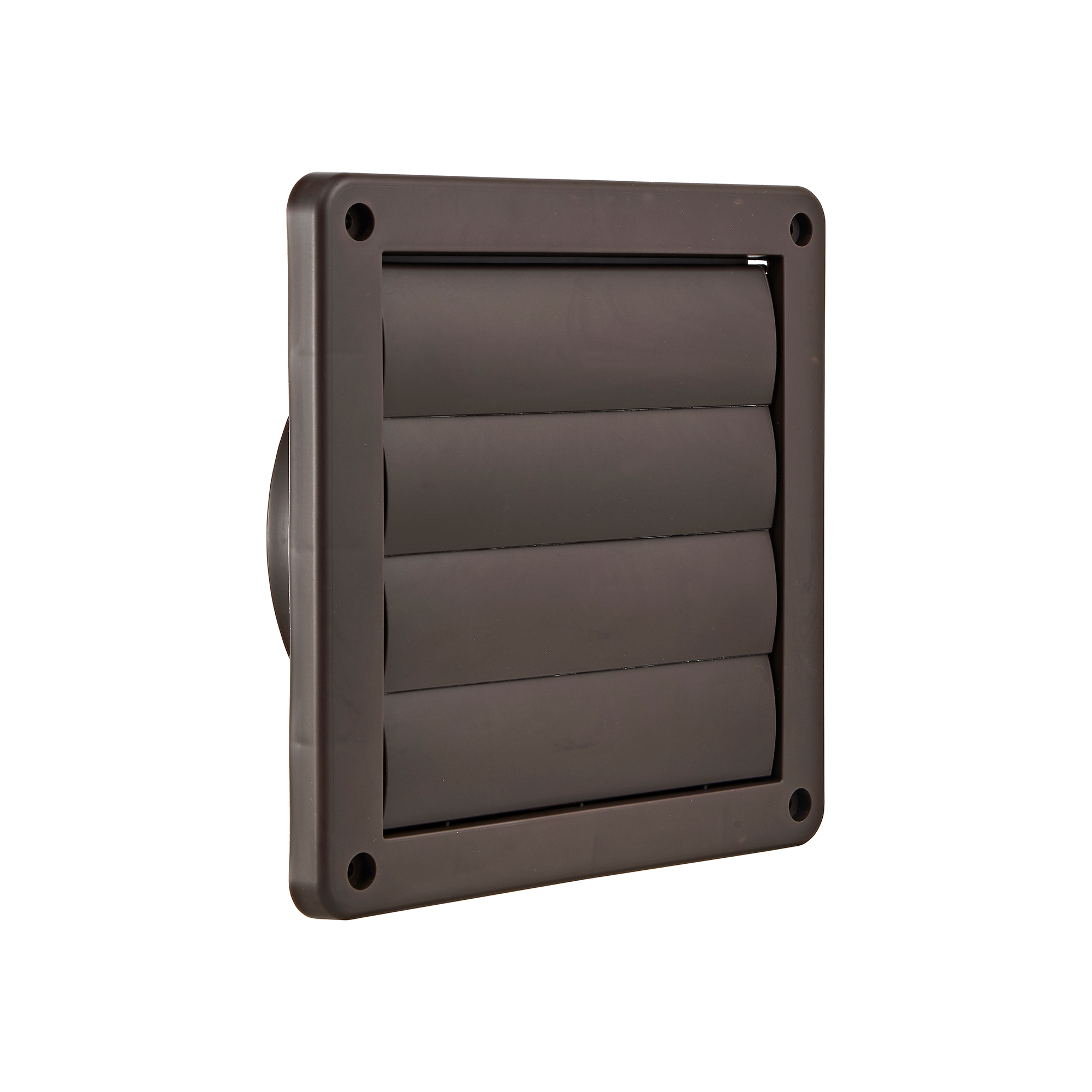 Brown Plastic Wall Exhaust Louvered Bath Fan Vent - Angle
