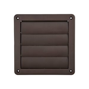 Brown Plastic Wall Exhaust Louvered Bath Fan Vent - Front