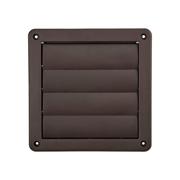 Brown Plastic Wall Exhaust Louvered Bath Fan Vent - Front