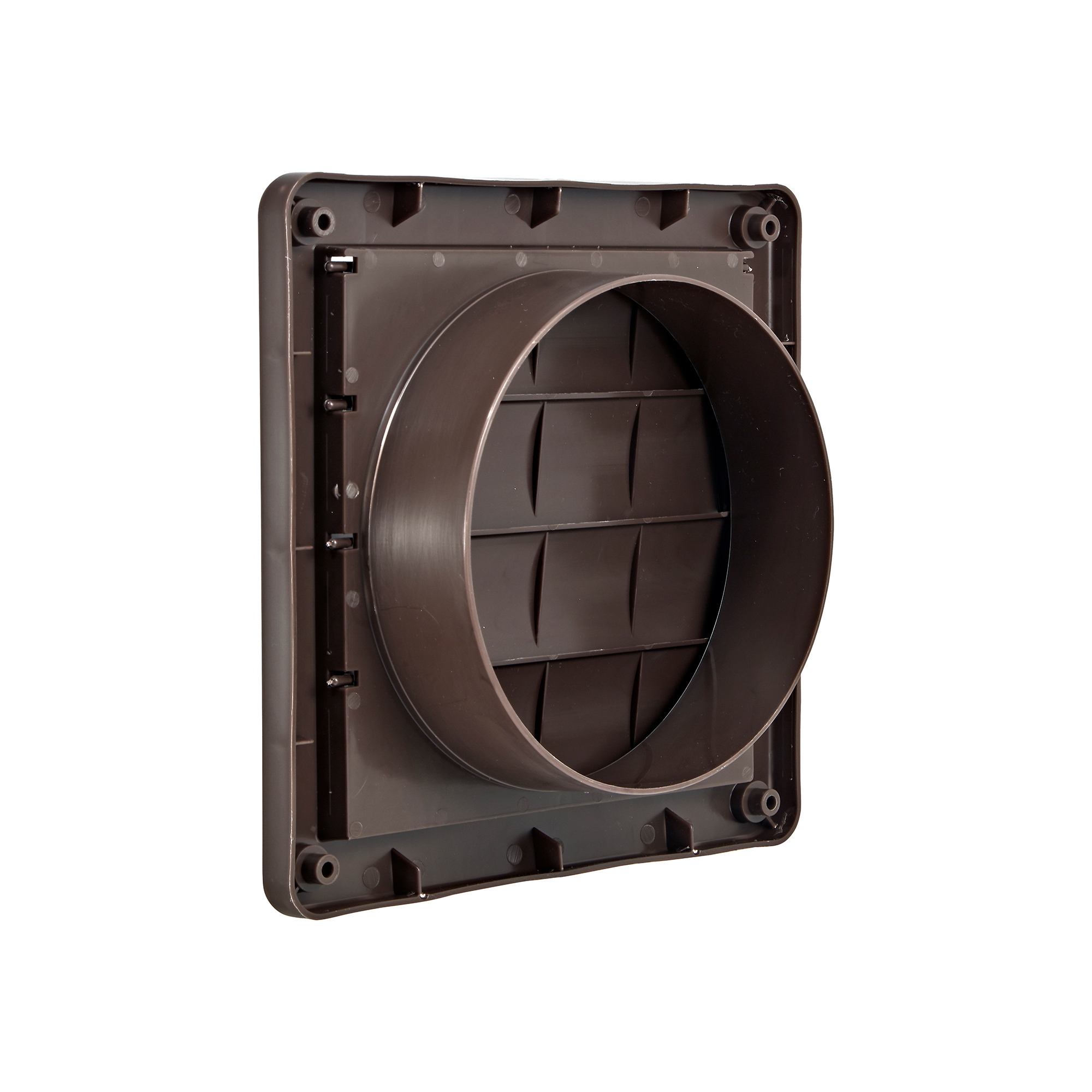 361B-04 Brown Plastic Wall Exhaust Louvered Bath Fan Vent - Back