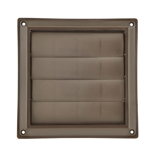 6" Brown Plastic Louvered Vent Front