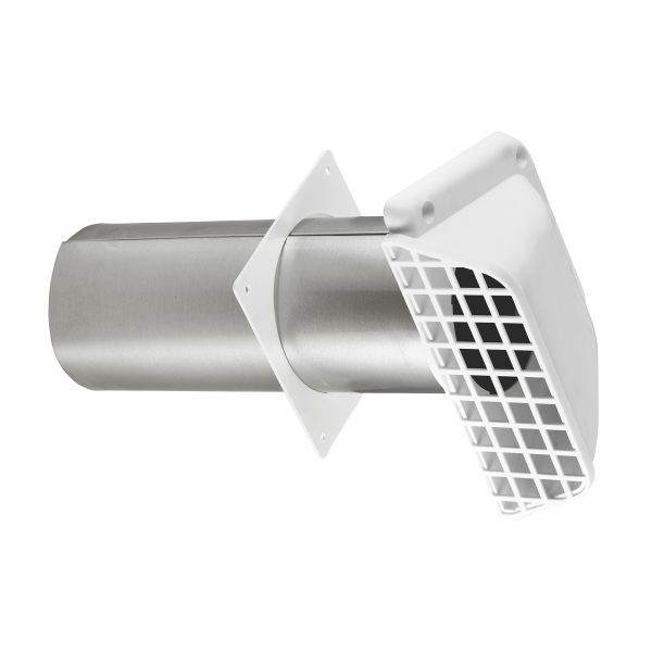 4" White Plastic Low Profile Premium Vent Hood 1472W