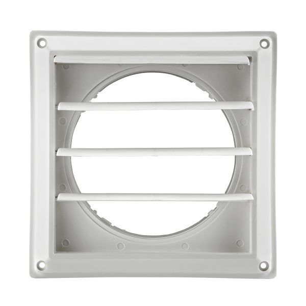 5" White Plastic Louvered Vent 361W