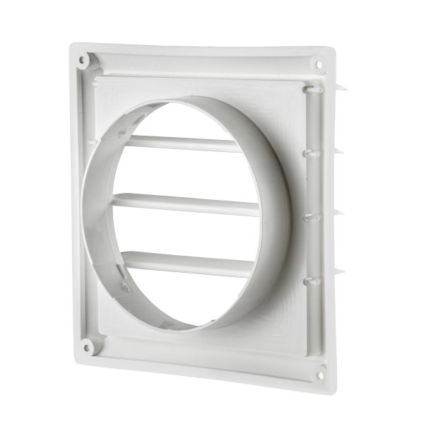 5" White Plastic Louvered Vent Item 361W