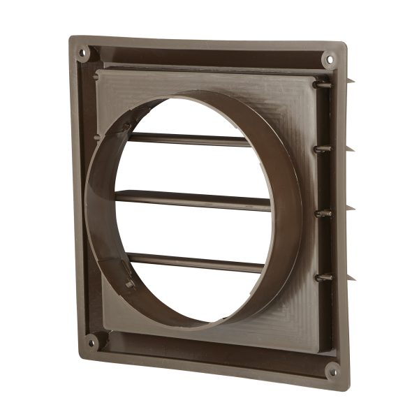 6" Brown Plastic Louvered Vent Back 361B