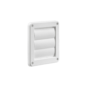 White Plastic Wall Exhaust Louvered Dryer Vent - Angle
