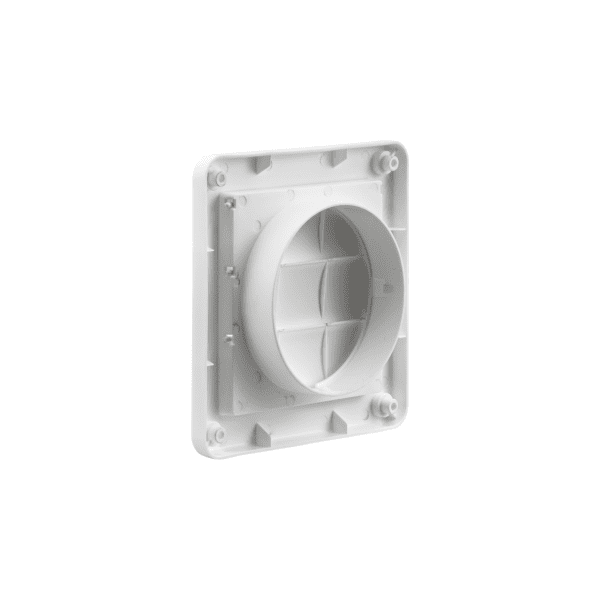 White Plastic Wall Exhaust Louvered Dryer Vent - Back