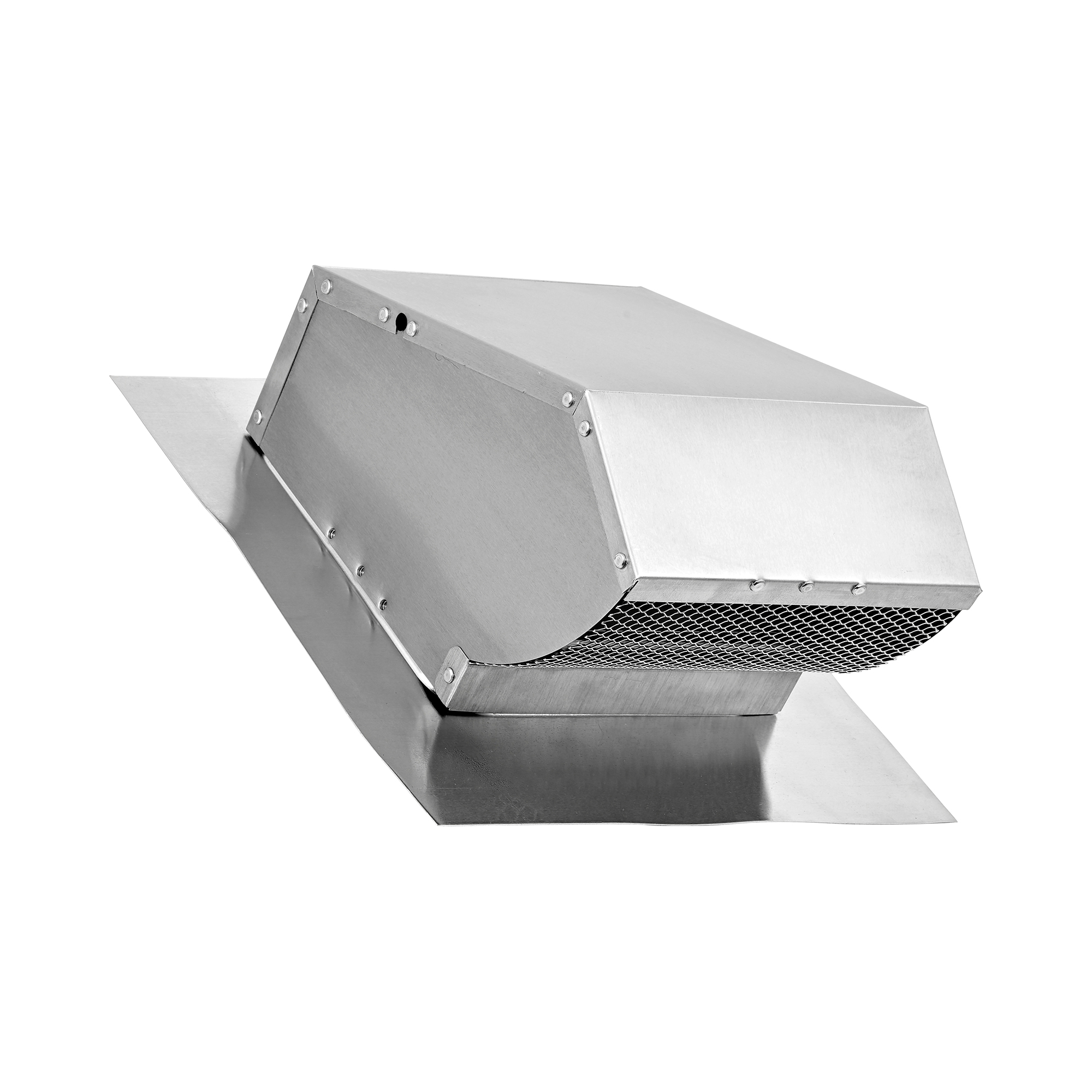 Aluminum Roof Exhaust Vent - Damper - Screen - Flush Mount - Angle