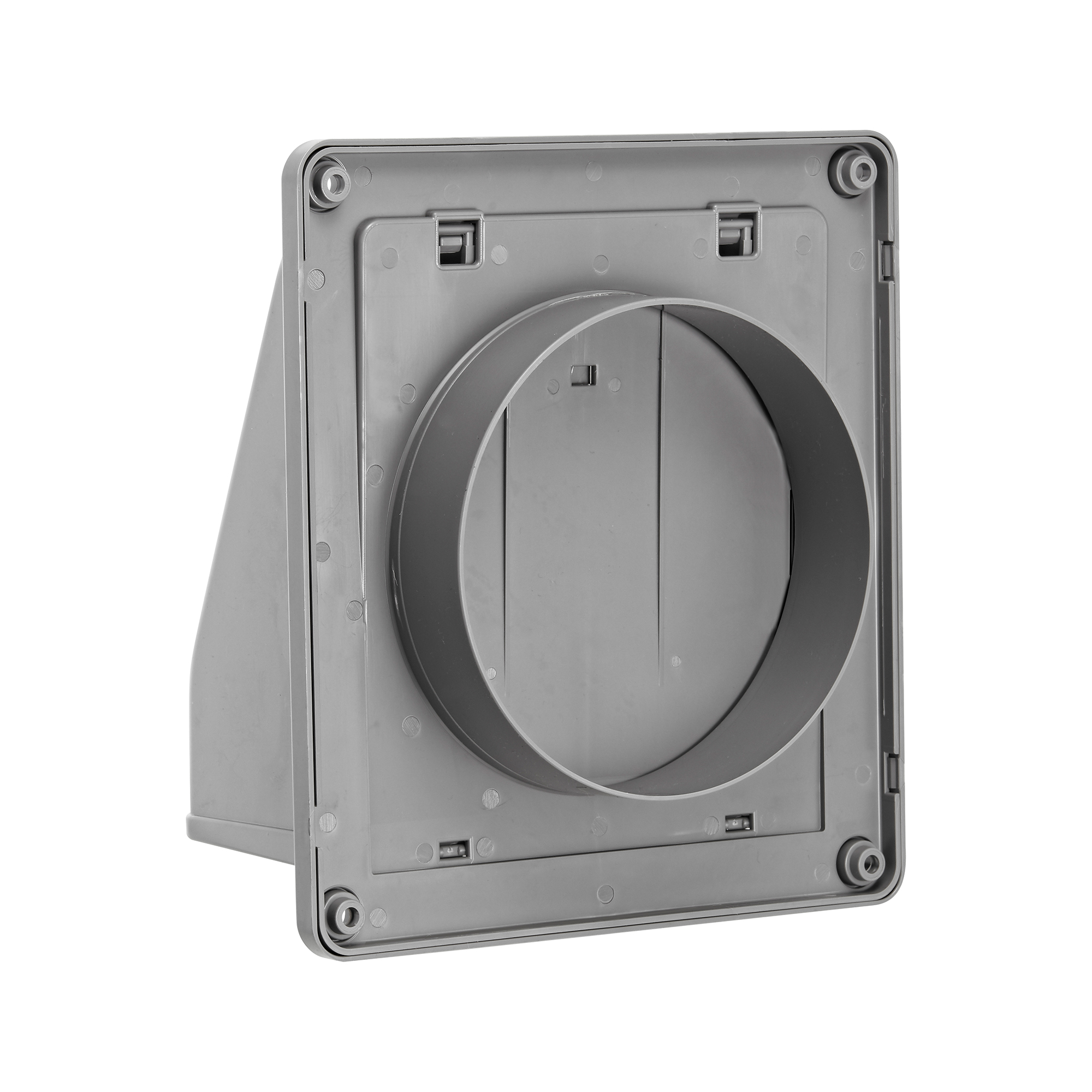 6 inch Gray Plastic Wall Exhaust or Air Intake Vent Hinged Screen