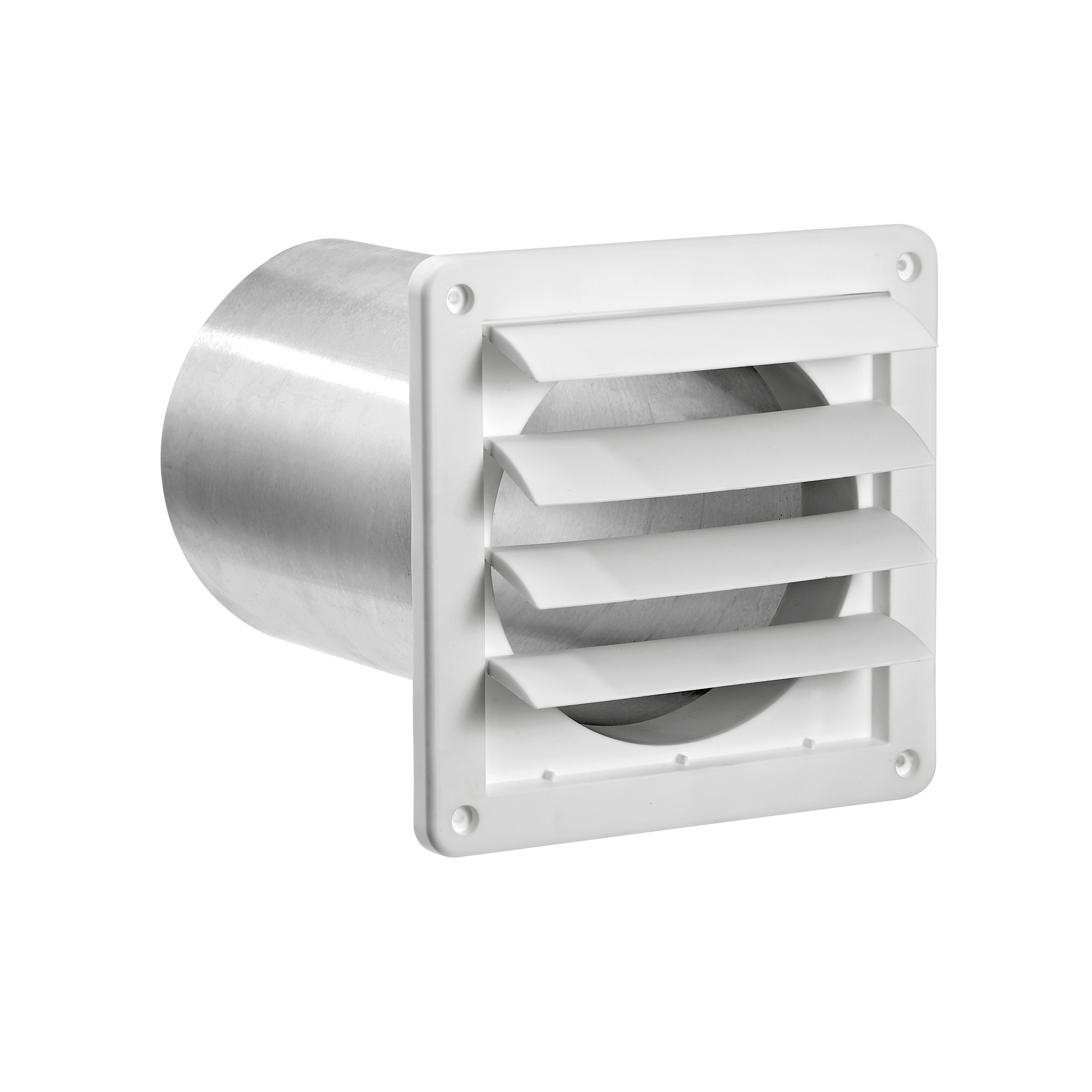 6 inch White Plastic Exhaust Wall Louvered Vent 11 inch Pipe Item