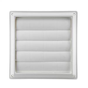 7" White Plastic Louvered Vent Front