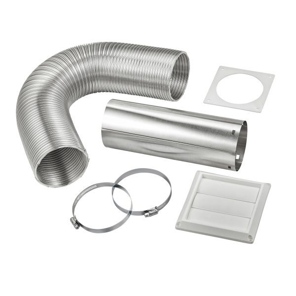 4" x 8' Flexible Semi-Rigid Aluminum Duct Louvered Vent Kit 313W