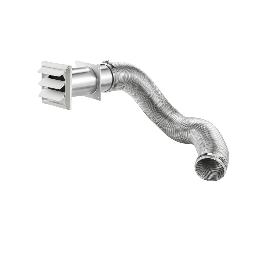 4" x 8' UL 2158A SemiRigid Transition Duct Louvered Vent Kit Item