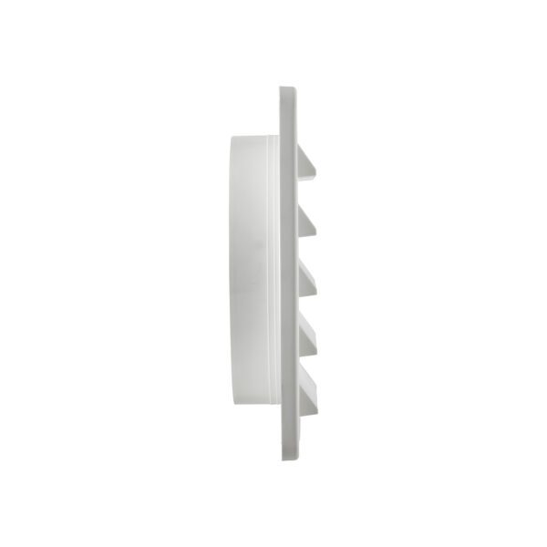 White Plastic Fresh Air Intake Vent - Removable Screen (Rain Guard) - Side