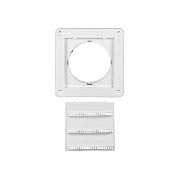 4 inch White Plastic Fresh Air Intake Vent (Rain Guard) - Unassembled