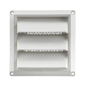 4" White Plastic Air Intake Louver Vent