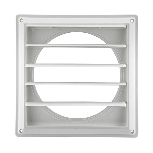 7" White Plastic Louvered Vent 362W