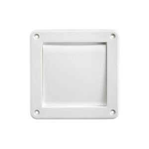 White Plastic Wall Exhaust Single Flap Dryer Vent - Front
