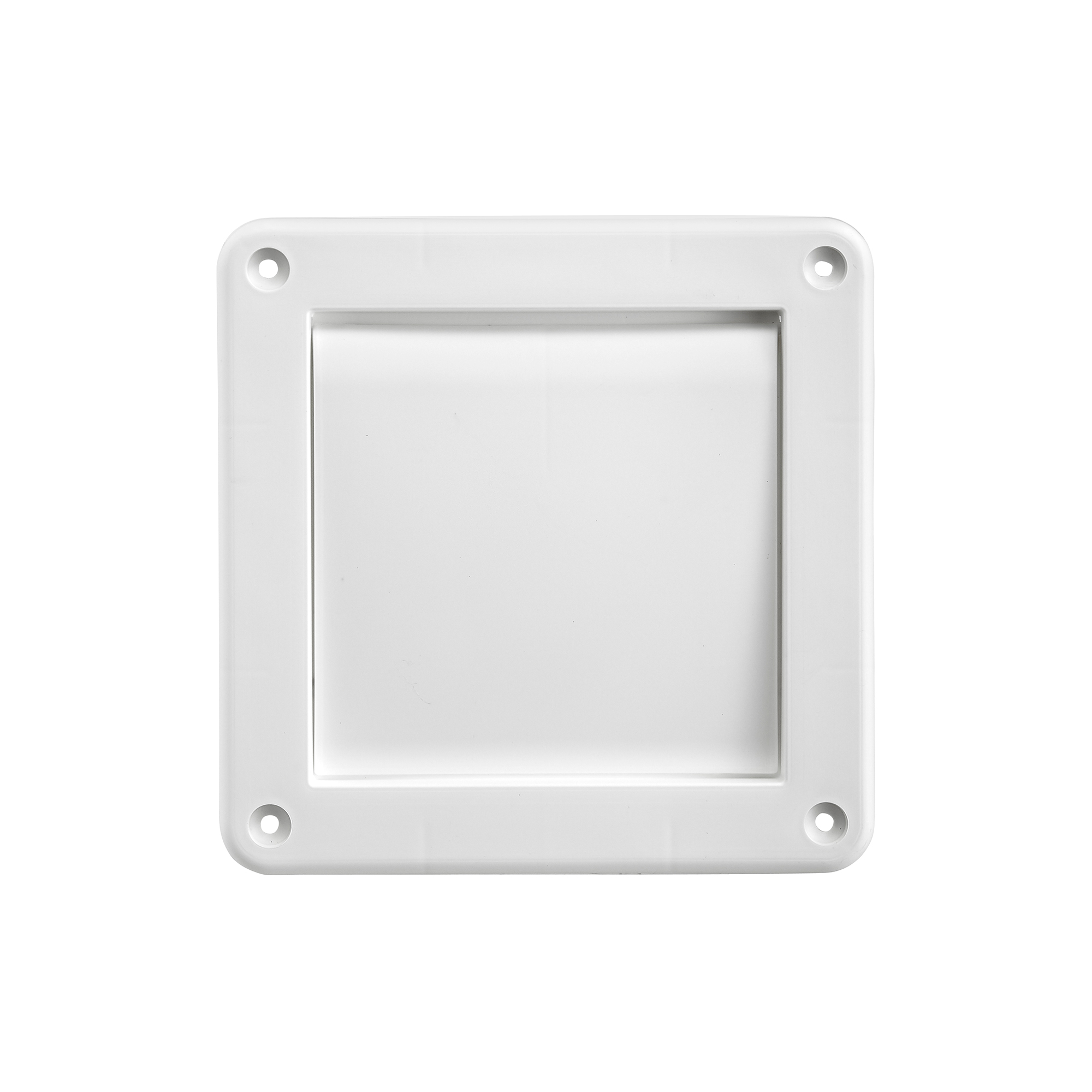 White Plastic Wall Exhaust Single Flap Dryer Vent - Front