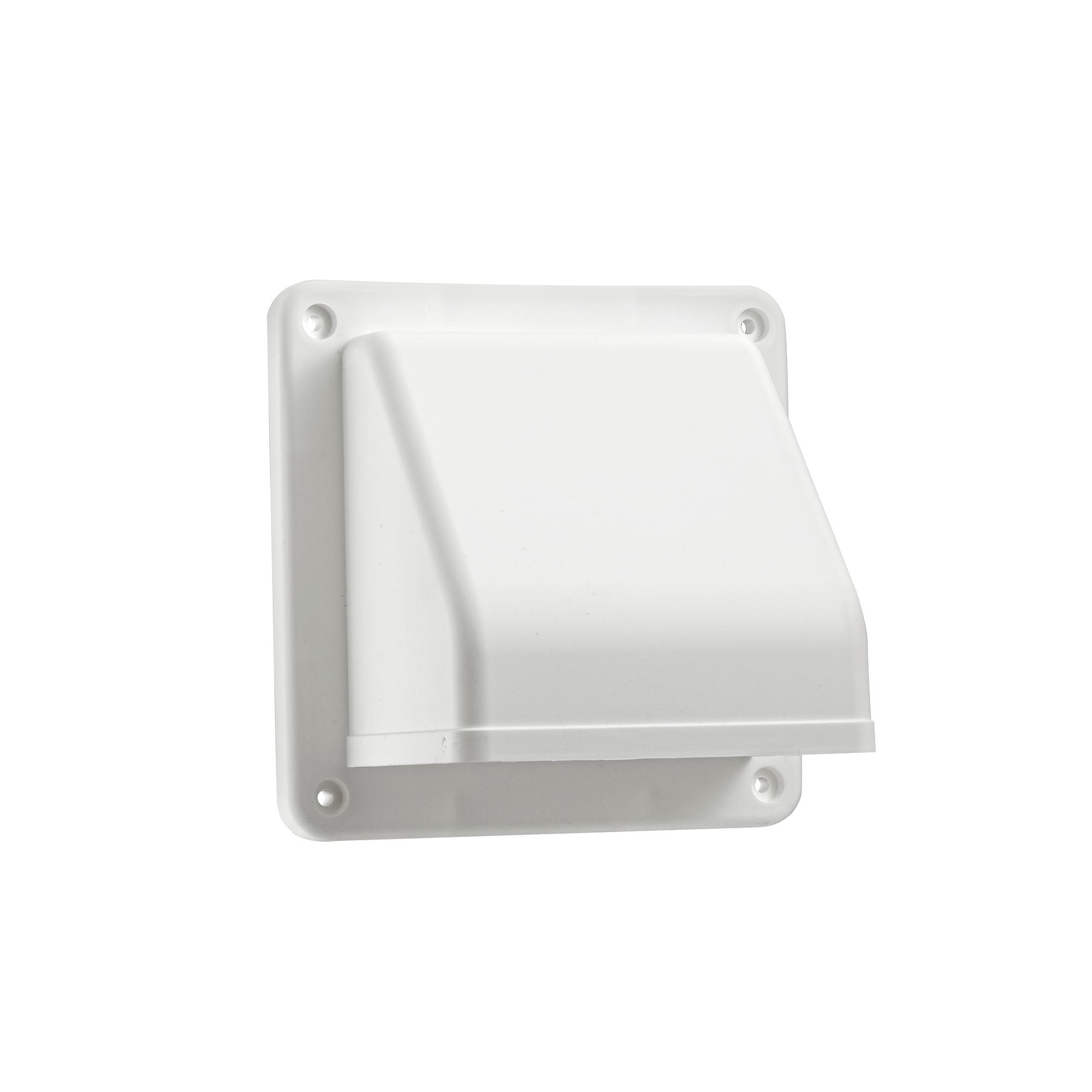 1471W-04 White Plastic Wall Exhaust Hood Dryer Vent - Damper - Screen - Front