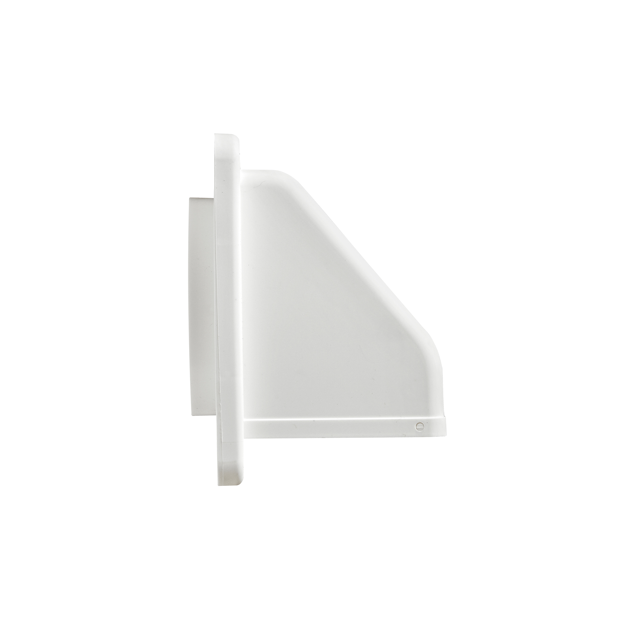 1471W-05 White Plastic Wall Exhaust Hood Dryer Vent - Damper - Screen - Side