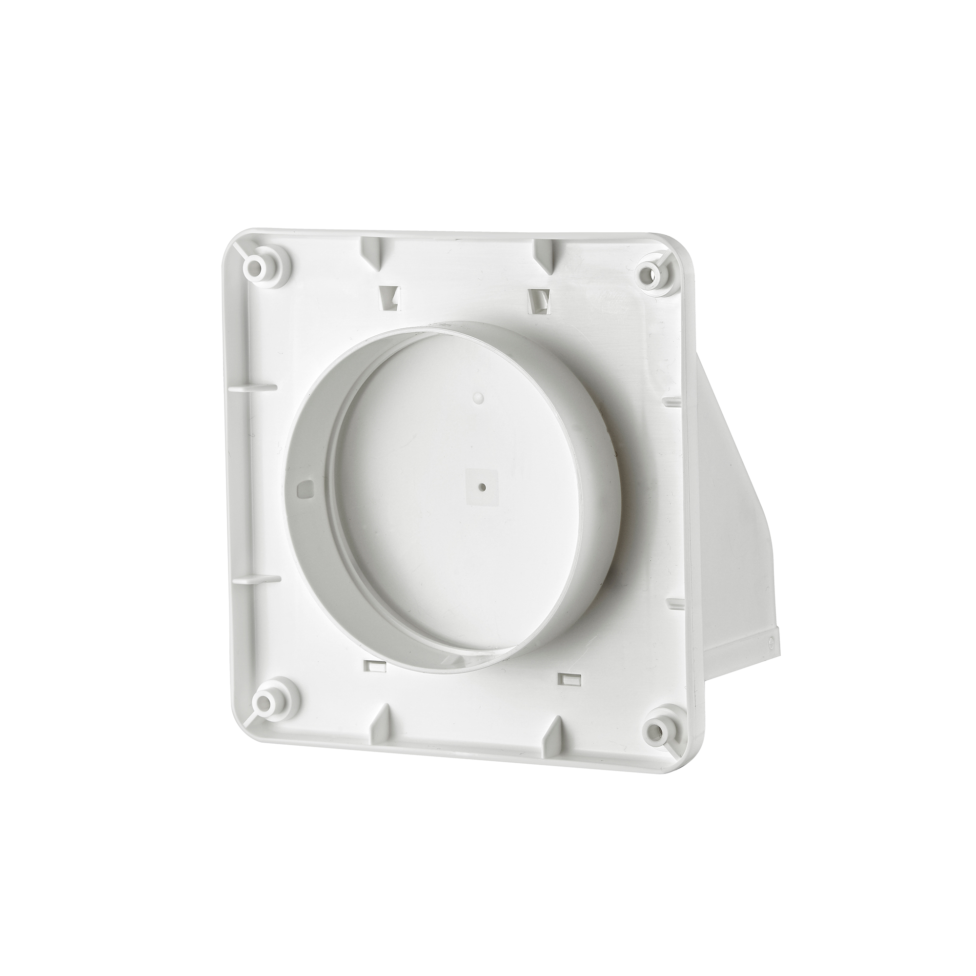 1471W-06 White Plastic Wall Exhaust Hood Dryer Vent - Damper - Screen - Back Closed
