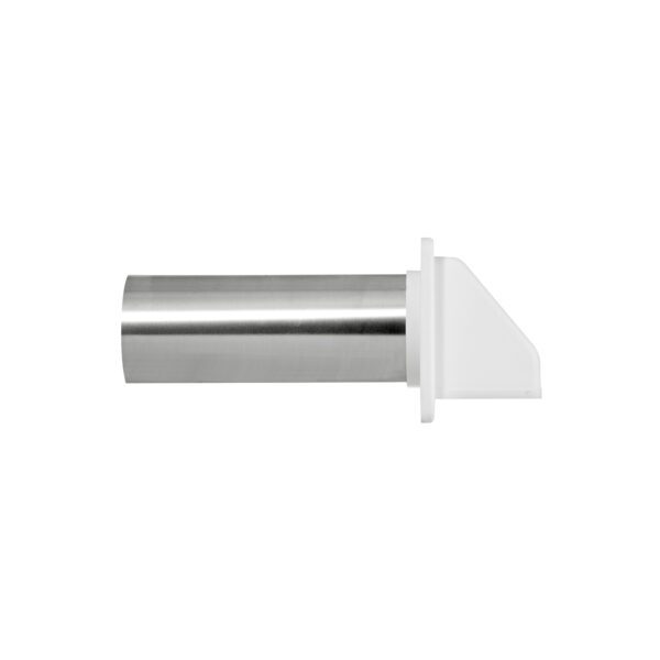 White Plastic Wall Exhaust Hood Dryer Vent - Damper - Screen - 11 inch Pipe - Side