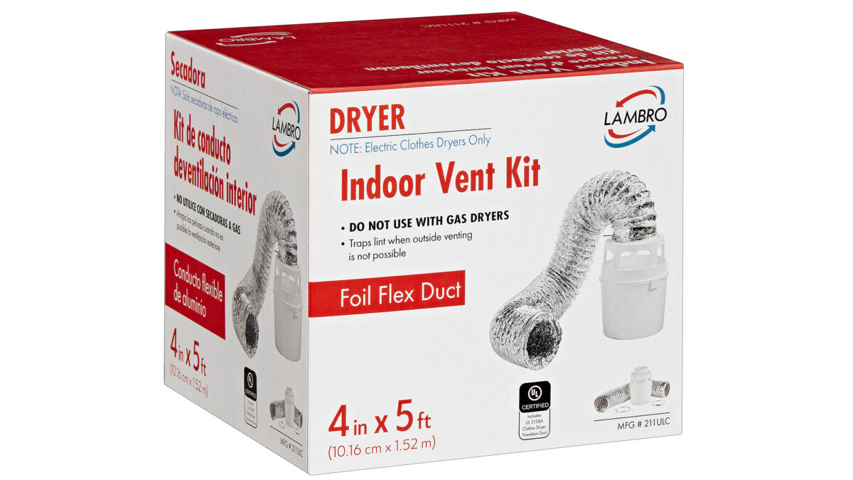 Lambro 1775L 4-Inch Draft Blocker Kit For Dryer Vents - Includes Adjustable Nylon Clamps