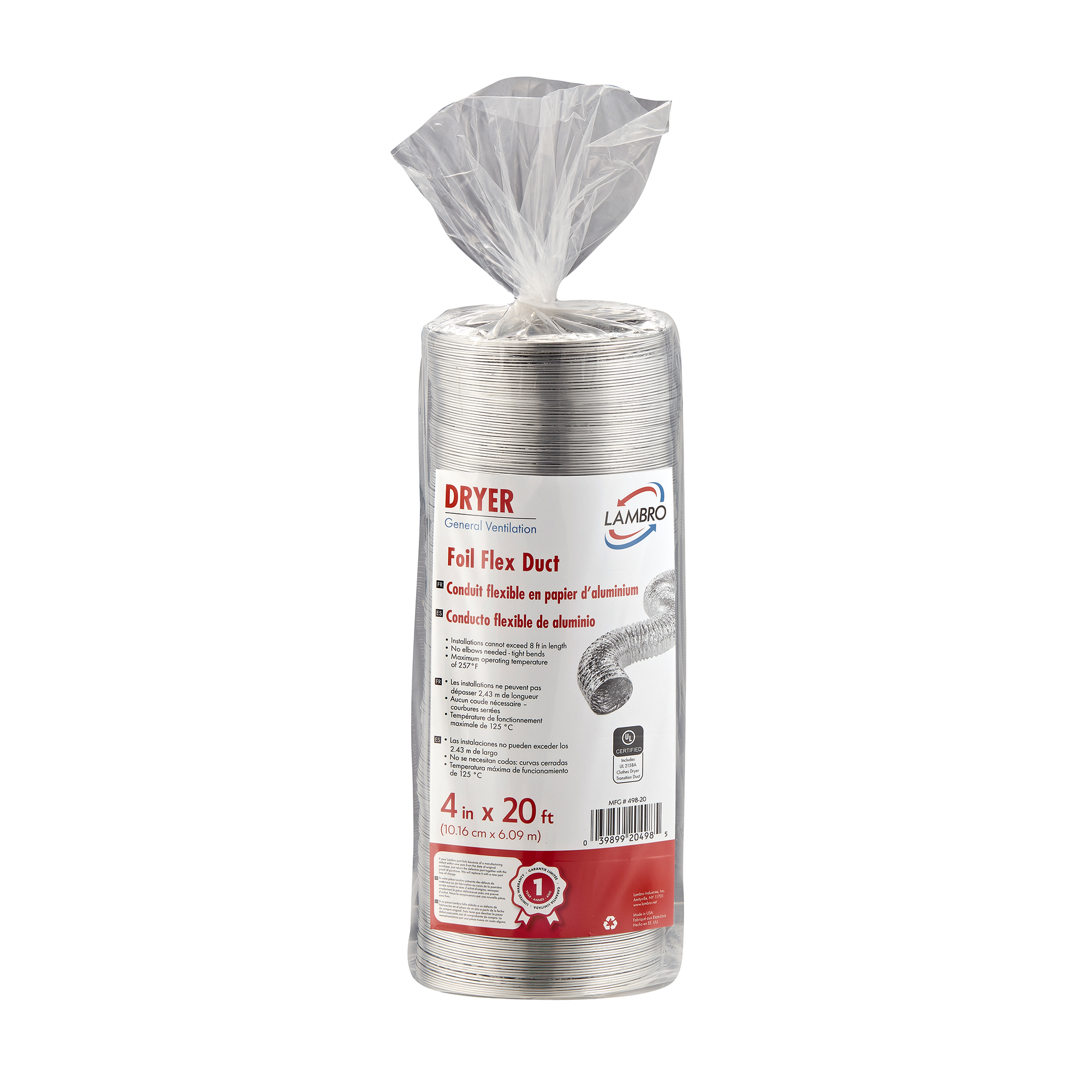 UL 2158A Clothes Dryer Transition Duct