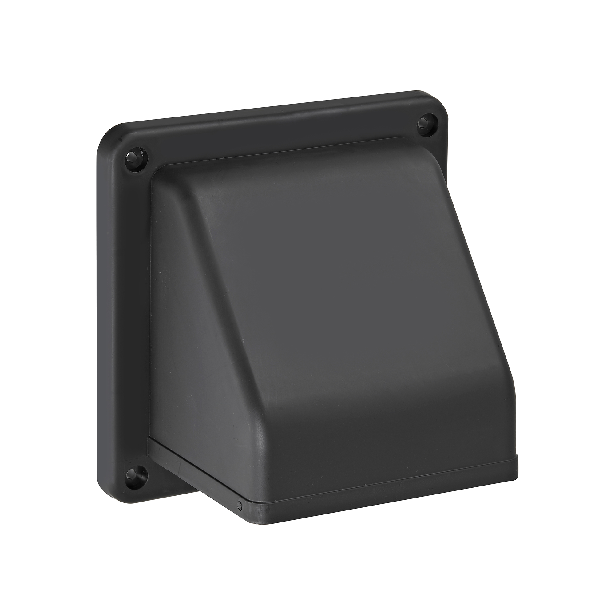 Black Plastic Wall Exhaust Hood Dryer Vent - Damper - Screen - Front