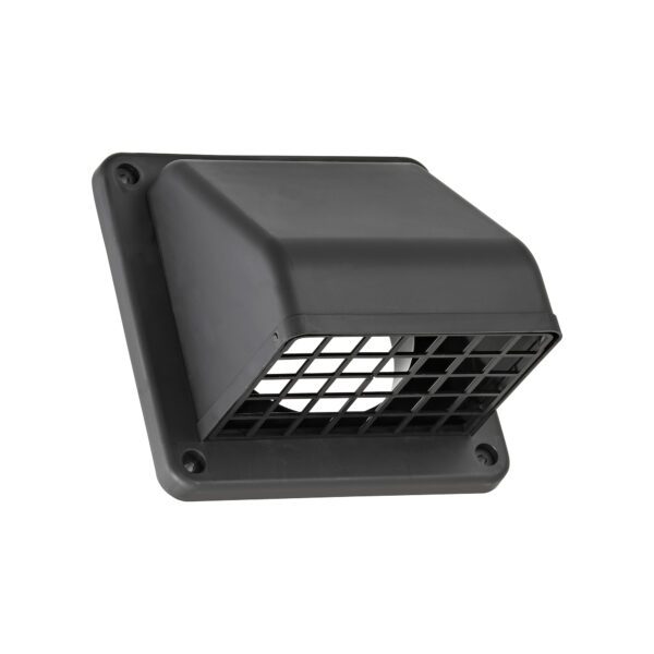 Black Plastic Wall Exhaust Hood Dryer Vent - Damper - Screen - Open