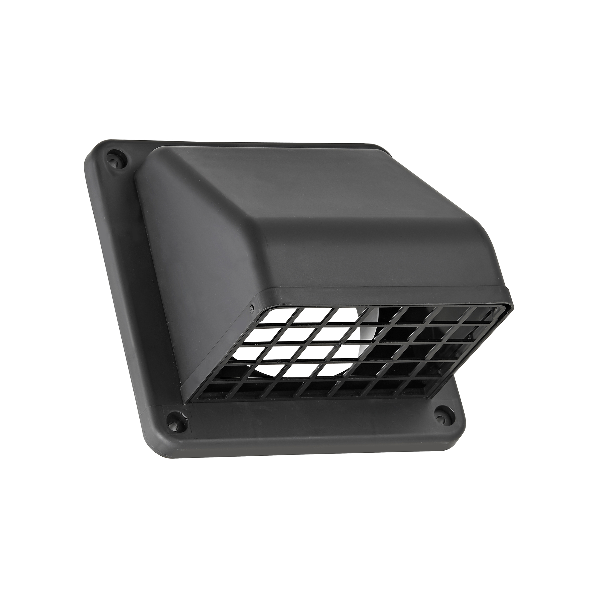 1471BL-3 Black Plastic Wall Exhaust Hood Dryer Vent - Damper - Screen - Open